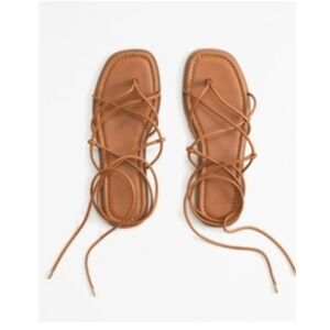 Abercrombie and Fitch Vegan Leather strap sandals. Size: 7.5. Color: brown